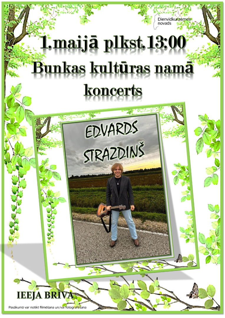 Pavasara tirgus, aktivitātes bērniem, vizināšanās ar poniju un zirga pajūgu (2 eiro). Dejos VPDK “Duvzare”. Plkst. 13.00 svētku koncerts ar Edvardu Strazdiņu.