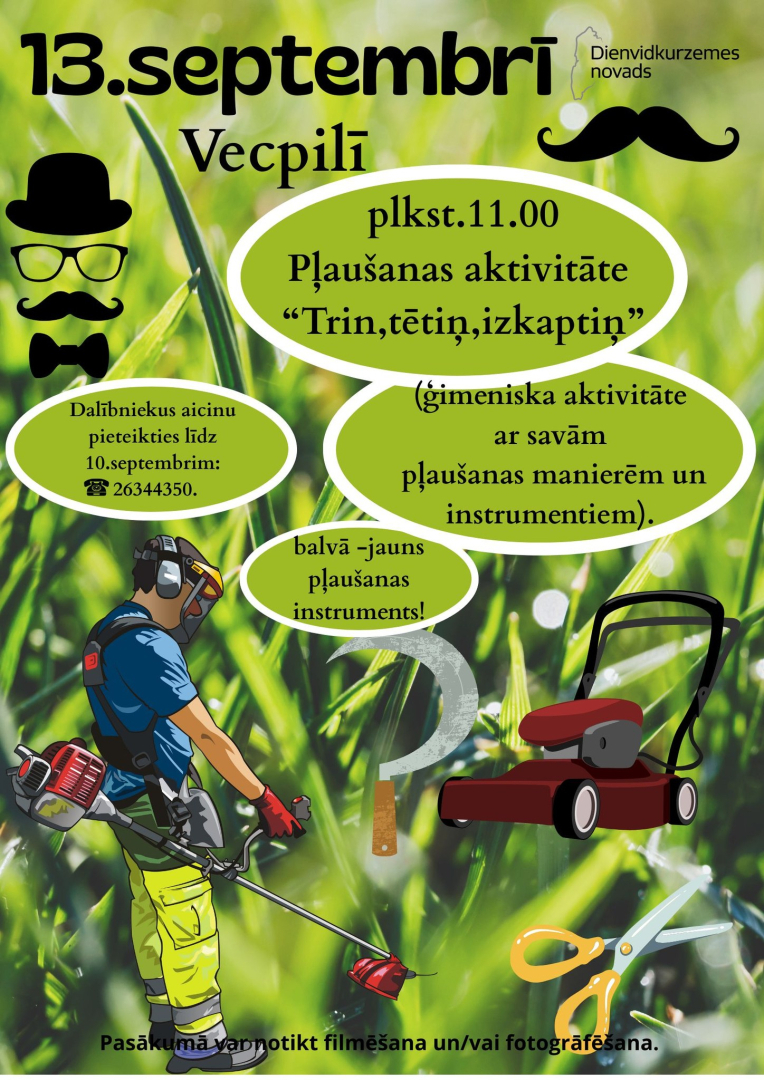 Pļaušanas aktivitāte ''Trin, tētiņ, izkaptiņ''