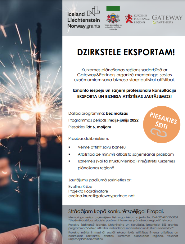 Dzirkstele eksportam! 