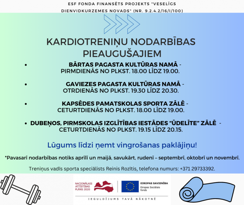 KARDIOTRENIŅU NODARBĪBAS