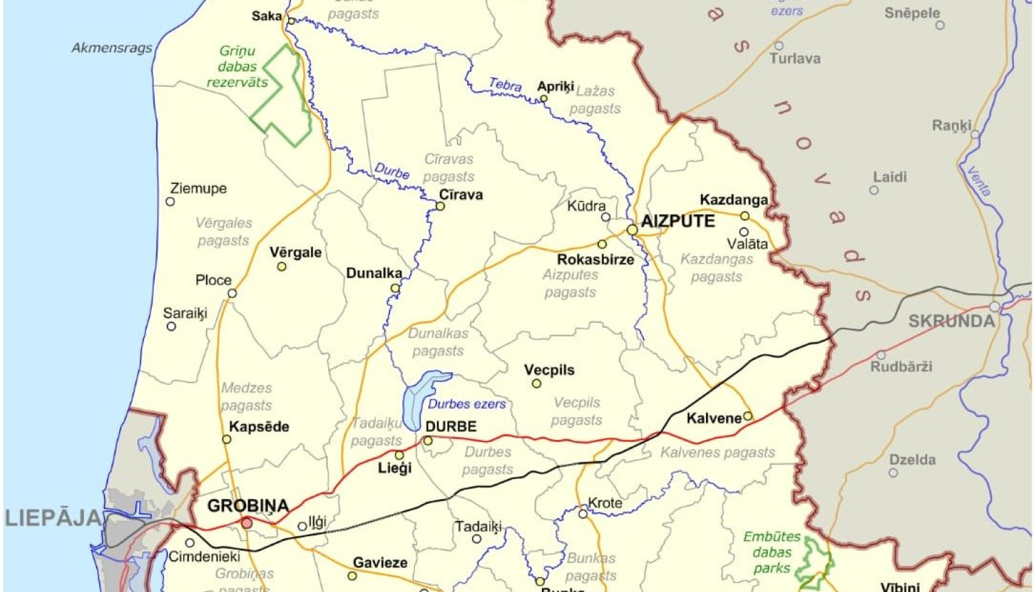 Dienvidkurzemes karte