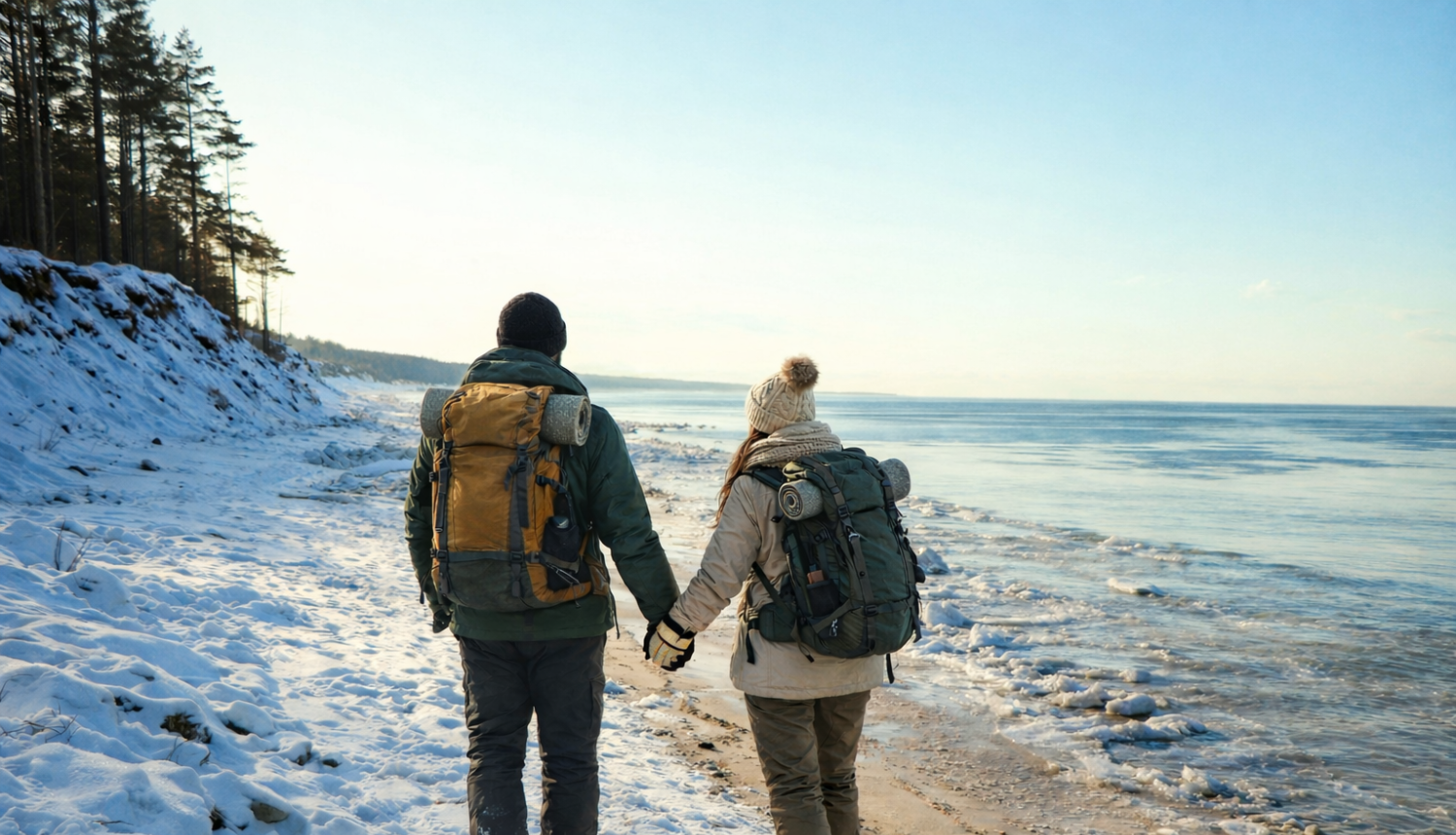 Romantiska pastaiga pie Ulmeles stāvkrasta jūra Pāvilosta Dienvidkurzeme